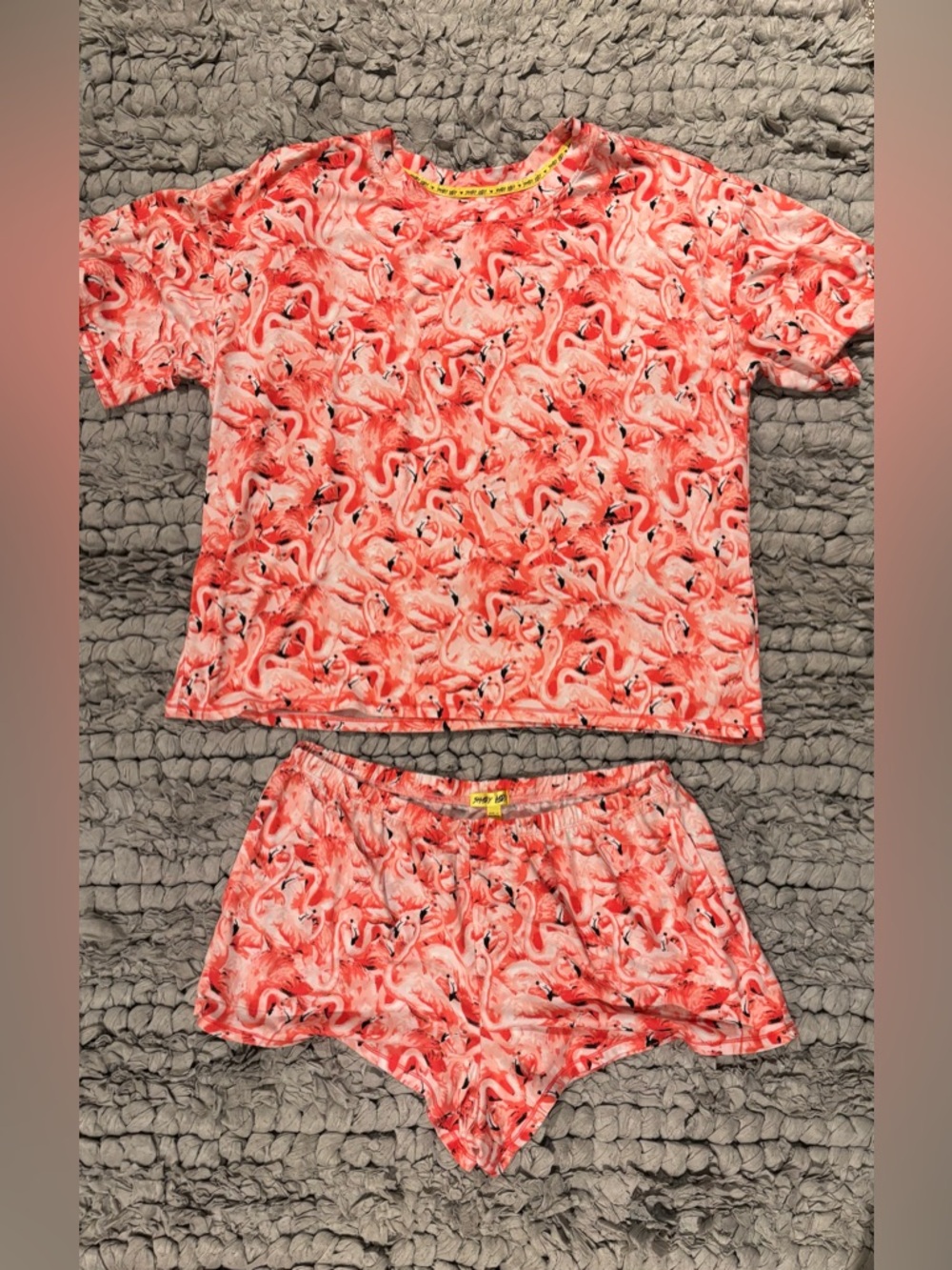 Shady Lady Pink Flamingo Pajama Short and T-shirt Set